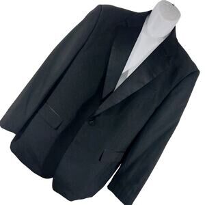 SOUTHEASTERN! BLACK CLASSIC SATIN LAPEL & TRIM TUXEDO JACKET, BLAZER! SZ 44R